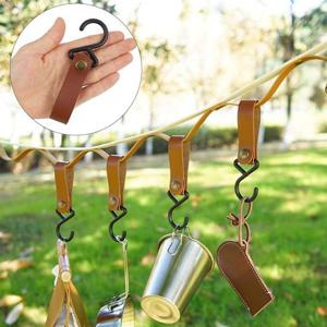 가죽 후크 걸이 4P 조리기구 야영 캠핑컵 랜턴걸이
