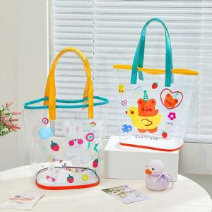 투명큐티비치백 숄더백 망사 수영 여행 방수 물놀이