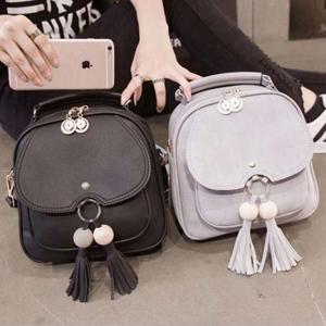 학생 백팩 레자 검정 블랙 구슬 가방 기본 무지 빽팩