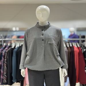 [마담포라] 반집업 프린트 블라우스 MB4BL601A