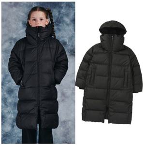 블루테일2 AZH4JP05BK 주니어 남아 여아 블랙 하이넥 후드 롱 다운 점퍼 초등