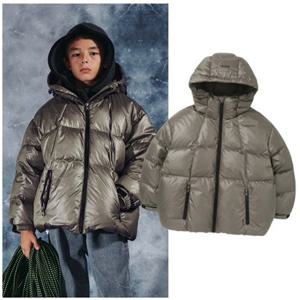 블루테일2 AZH3JP02BG 주니어 남아 여아 베이지 후드 오리털 패딩 초등 덕 다운 점퍼