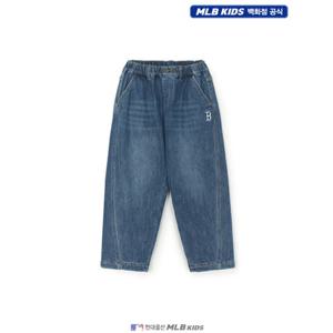 [MLB키즈US] (7ADPB0956-43BLS) 스트릿 본딩 기모 벌룬핏 데님 팬츠 아동청바지 키즈청바지