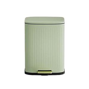 주방쓰레기통 무소음 클로징 밀폐커버 위생스텐 싱글 페달휴지통 6L