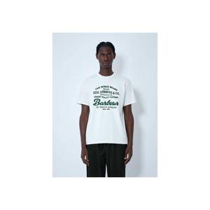 25 FW Levis x Barbour 남성 로고 모티프 티셔츠 leb0162006wht