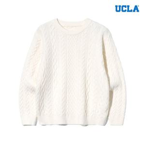 [UCLA]여성 데일리 꽈배기 라운드 니트(UBBLK52)