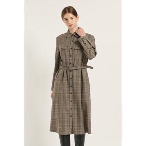 [비씨비지]체크 소재 셔츠형 원피스 B5D9O602