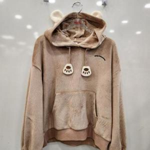 애플핑크 HC07 벨로아골지 곰돌이 후드 티셔츠 APK8U710GSF