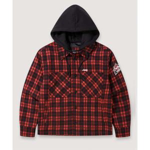 [지프](남녀공용)후드 탈부착 패딩 체크셔츠(JQ4SHU301)