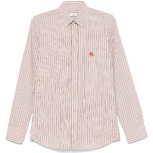 에트로 스트라이프 로고 코튼 셔츠 MRIB0004 99TR549S8452