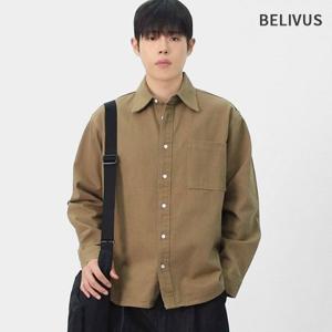 빌리버스 남성 데일리 면 포켓 긴팔 셔츠 오버핏 워크 캐주얼 남방 BRAT127