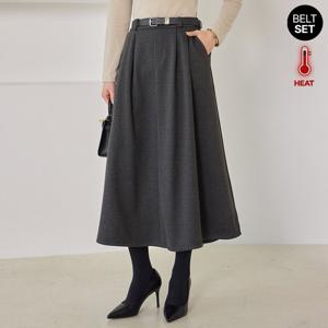 [모리스커밍홈] [벨트SET]도톰 기모 투핀턱 스커트_M2512SK095D