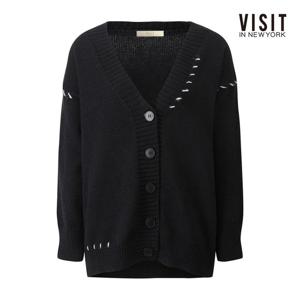 [비지트인뉴욕]배색 스티치 V넥 가디건 (V5BGD05)