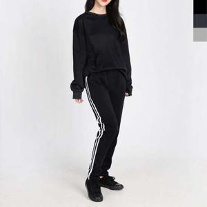 GAA D70_D901SET 여자기모맨투맨두줄일자트레이닝세트