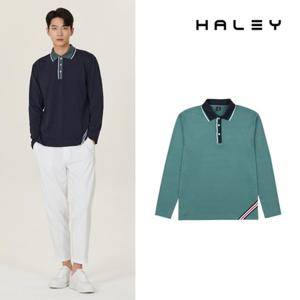 보스케 남자 가을 골프웨어 골프 배색 카라 긴팔 티셔츠 LB251159