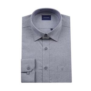 [예작(셔츠)]긴소매 일반핏 구김없는 카차온 스판 배색 스냅버튼  솔리드 YJFXBR111-NYGY