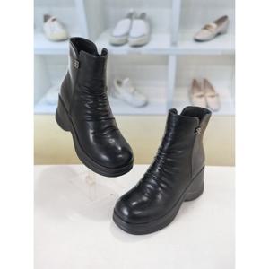 [코디엘루]기모안감 통굽 캐주얼 앵클 부츠 8cm CDMD501010