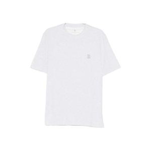 26SS 브루넬로 쿠치넬리 코튼 저지 CREW 넥 T 셔츠 WITH 로고 M0B138440CA417 TP568326774