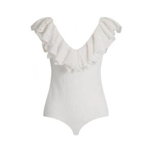 25 FW 알베르타페레티 V넥 러플 레이스 바디수트 AEF261U11031621 TP445799533