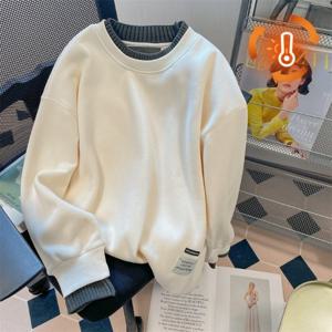 [에이시크] 브런치 배색 레이어드 기모 맨투맨 티셔츠 C25DTS103