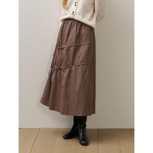 [GGPX]글로시 A라인 옆 스트링 롱 스커트 (GPCWH018D)