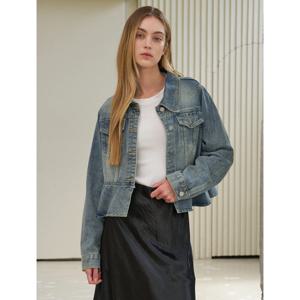 [GGPX]캐주얼 프릴 데님 크롭 자켓 (GPCJK006D)