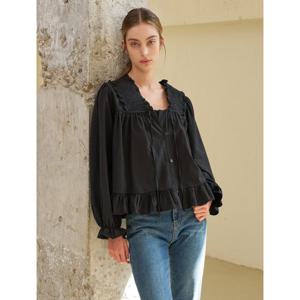 [GGPX]스퀘어 스모킹 셔링 블라우스 (GPCBA037D)