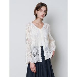 [탱커스]레이스 버튼업 시스루 긴팔 블라우스 (TX3BL022L0)