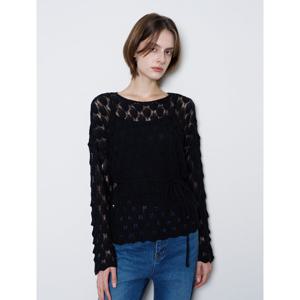 [탱커스]라운드넥 펀칭 스트랩 긴팔 니트 (TX3KP007L0)