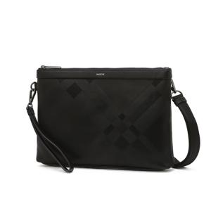 [헤지스]헤지스 블랙 로고프린트 가죽 크로스백 WUHO4F175BK