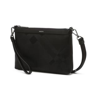 [헤지스]헤지스 블랙 로고프린트 가죽 크로스백 WUHO4F176BK