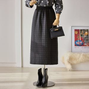 [커스텀에이블] 사각 누빔 밴딩 스커트_T2512SK076D