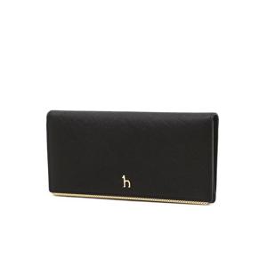 [헤지스]헤지스 블랙 라인배색 소가죽 장지갑 WIWA4F300BK