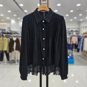 [스테파니]레이스배색(핀턱골덴 블라우스)/A25SH5401