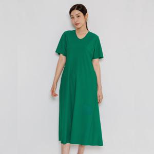 [디아스토리] 여름 바캉스룩 솔리드 썸머 절개 드레스 (CHMODF08) 그린