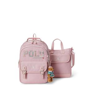 폴로 키즈 여아 7-16세 로고 플로럴 백팩 앤 슈즈 백 세트(CWPOACCG9P20031650)