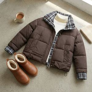 알버스 체크패턴 숏 패딩_NC4JP074