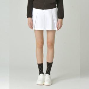 [헤지스골프][BEST] 화이트 여성 데님 플리츠 스커트 (HWSK5C511OW)