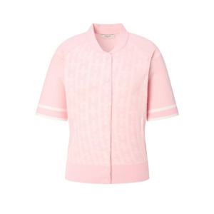 [헤지스골프][NEW]핑크 여성 자카드 패턴 반팔 가디건 (HWSW5C613P1)