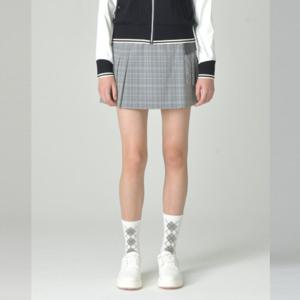 [헤지스골프][NEW]그레이 여성 체크 플리츠 스커트 (HWSK5C613G1)