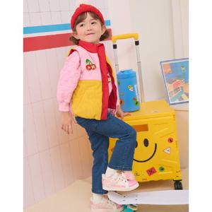 [프렌치캣(백)]핑크 컬러 블록 조끼(Q35DAV010)