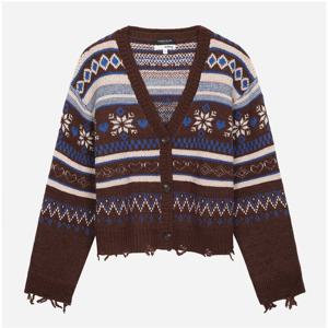 [써스데이아일랜드]자카드 브이넥 니트 가디건 T258MCD936W