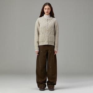 [써스데이아일랜드][여성]케이블 라운드넥 니트 가디건(T258MCD245W)