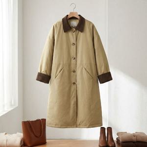 헤이즈 배색카라 누빔코트_NC4HC019