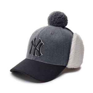 MLB모자 NQK 7AWMB0436-50MGD 멜톤울 배색 폼폼 후리스 귀달이 NY