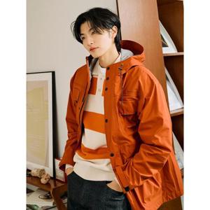 [빈폴멘]럭비 스트라이프 칼라넥 니트 - 오렌지 (BC5251C078)