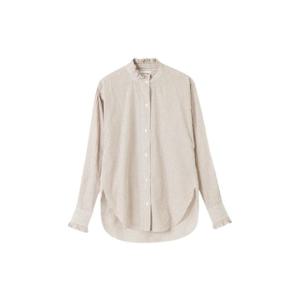 [관부가세포함] 이자벨마랑 SAOLI 러플넥 스트라이프 코튼 셔츠 CH0016FA A1I41E (오커) PD63