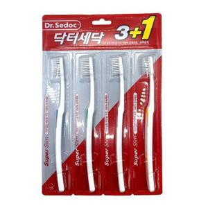 닥터세닥 슈퍼슬림 초극세모 칫솔 3+1입