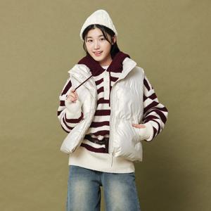 [소이]와인 스트라이프 후드 니트티셔츠 25W5083