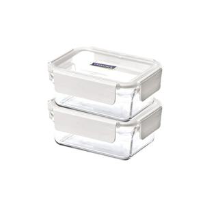 글라스락 퓨어 화이트 직사각 1,020ml 2개 세트